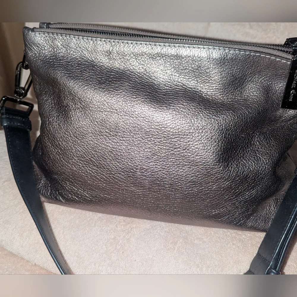 Michael Kors Metallic Shoulder Bag with Black Strap